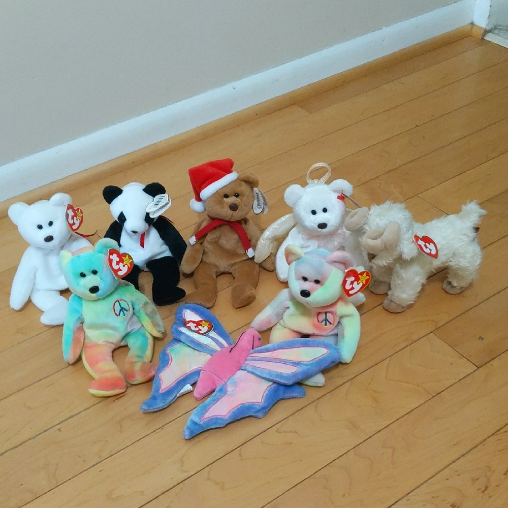 Ty Beanie Babies Plush Collection - White, Black, Brown, Multicolor
